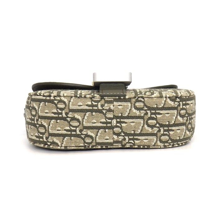 Dior Shoulder Bag with Saddle Flap Mini Khaki Cotton Calfskin — view 4