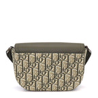 Dior Shoulder Bag with Saddle Flap Mini Khaki Cotton Calfskin — view 2