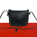 Loewe Vintage Anagram Logo Stamp Leather Shoulder Bag Pochette Crossbody Black