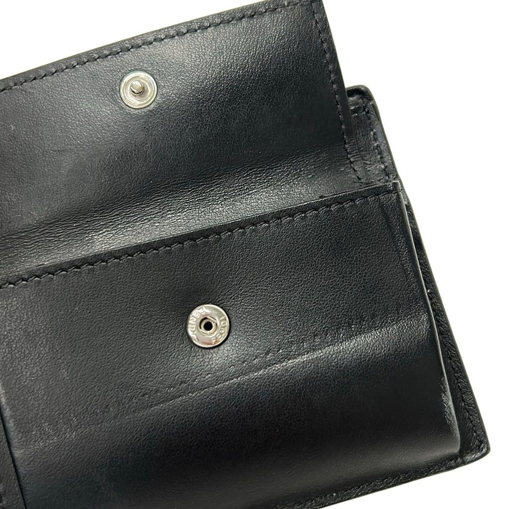 Fendi Bifold Wallet Zucca Pattern Gray Black Dark Yellow Leather — view 8