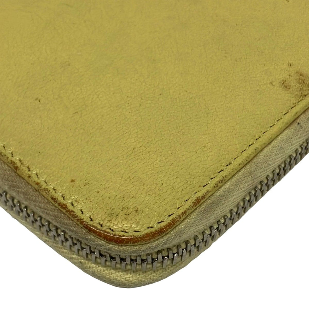 Chanel Wallet Yellow Zip Around CC Logo Flower Lambskin — view 6
