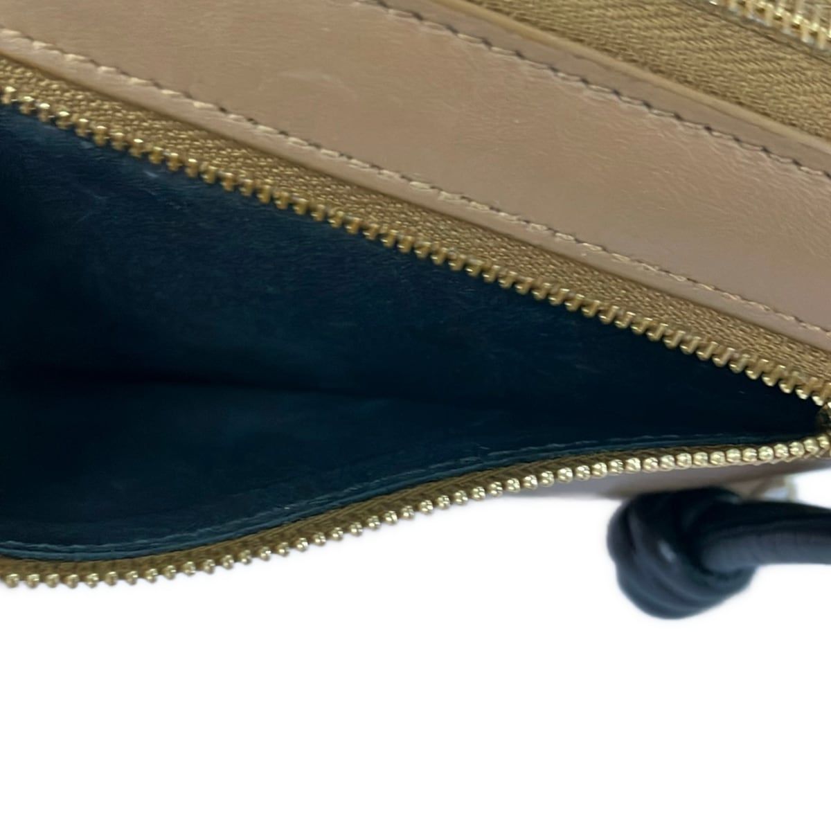 Loewe Bifold Wallet Knot Compact Zip Beige Black Zip Around Leather — view 4