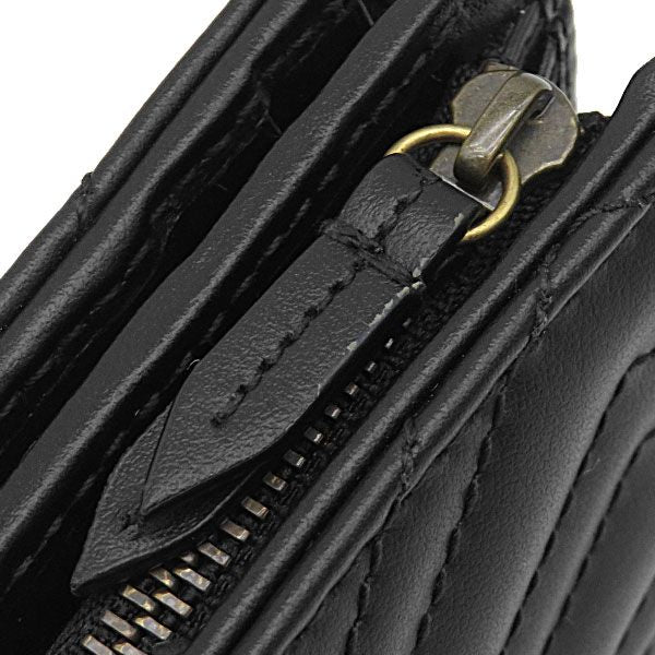 Gucci Bifold Wallet GG Marmont Compact Leather Black Vintage Quilted Coin Purse — view 6