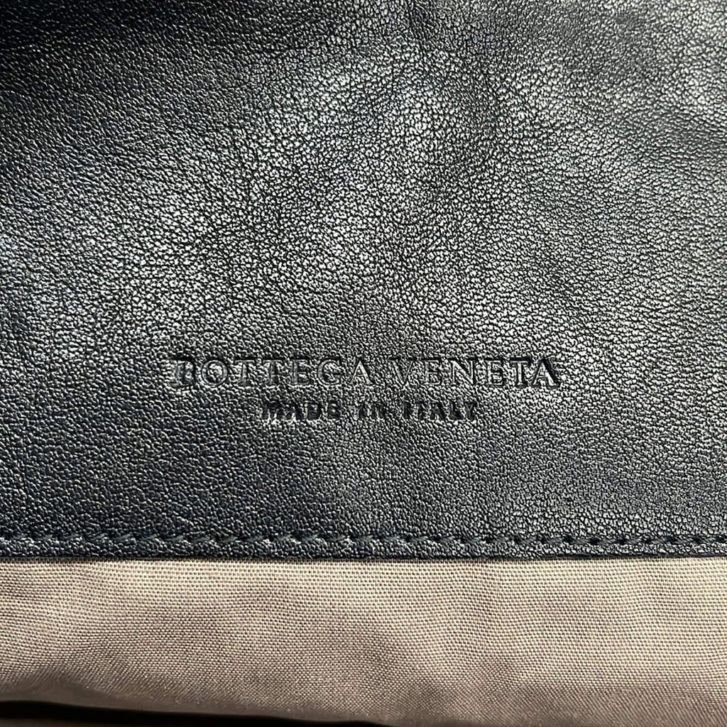 Bottega Veneta Second Bag Intrecciato Black Khaki Navy Leather — view 8