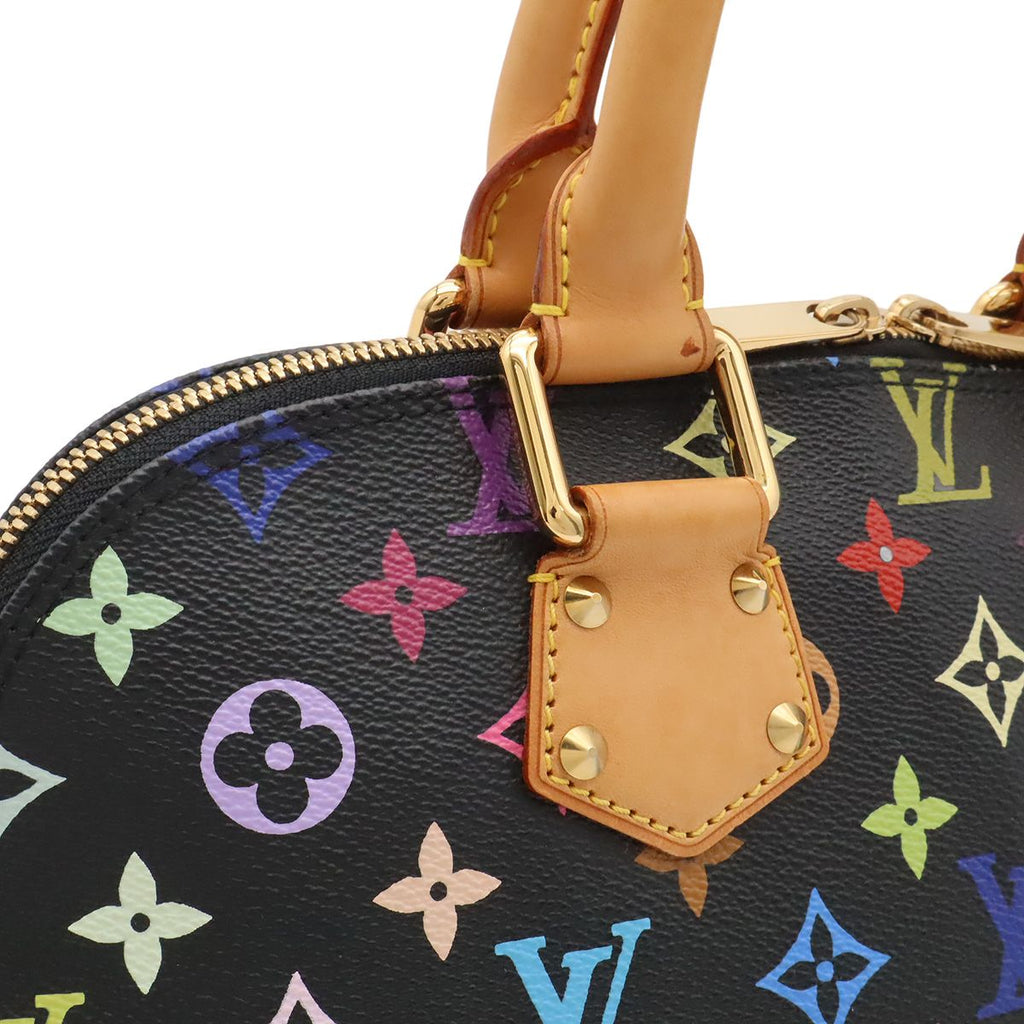 Louis Vuitton Monogram Multicolor Alma Handbag Studs Noir Black — view 7