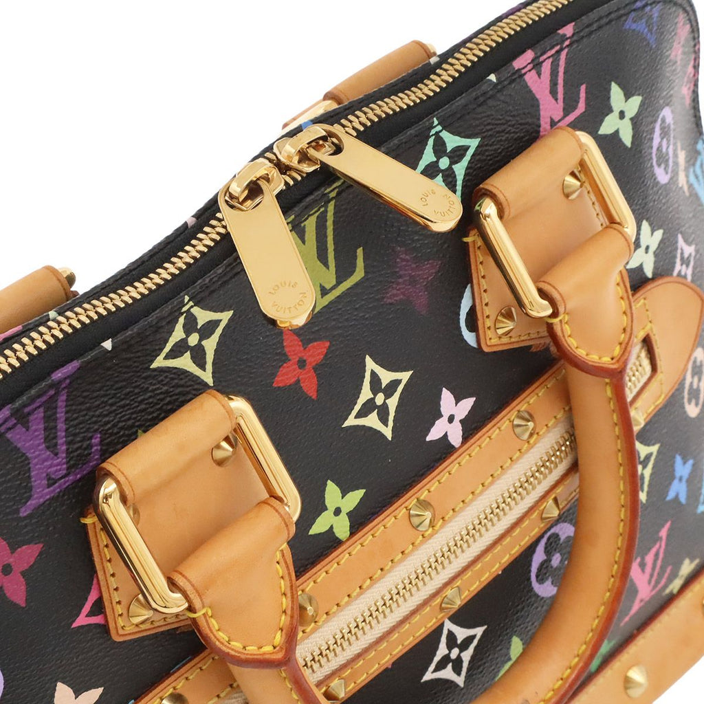 Louis Vuitton Monogram Multicolor Alma Handbag Studs Noir Black — view 5