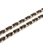 Chanel Quilted Chain Shoulder Bag Pochette Round Crossbody Caviar Leather Black — view 4