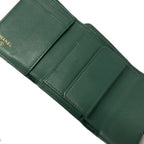 Chanel Trifold Wallet Quilted Blue Green CC Logo Gold Lambskin — view 3