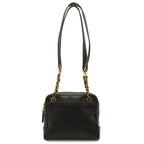 Chanel Triple CC Logo Tote Chain Shoulder Bag Caviar Leather Black Gold