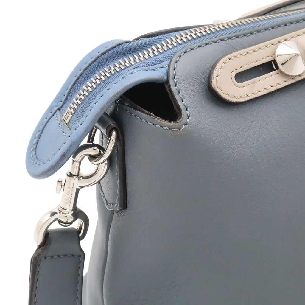 Fendi by the Way Medium 2-Way Shoulder Bag Tricolor Leather Blue Gray — view 8