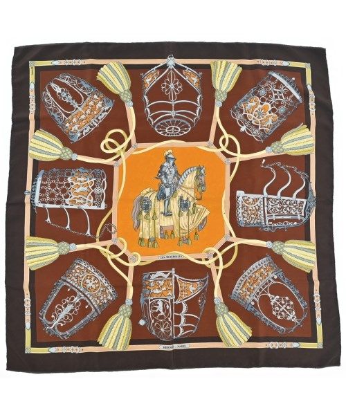 Hermes Bandana Scarf Brown