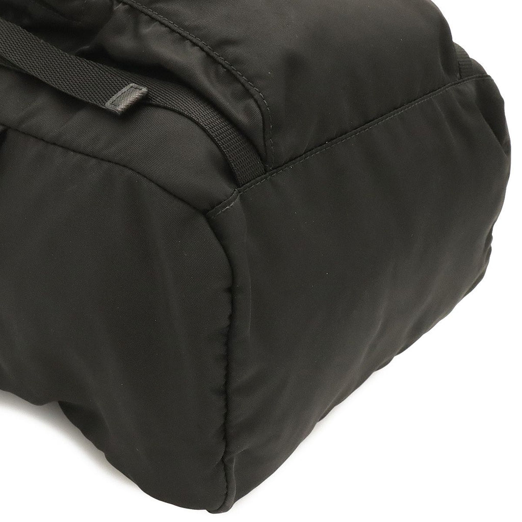 Prada Triangle Logo Backpack Shoulder Bag Nylon Leather Nero Black Silver — view 3