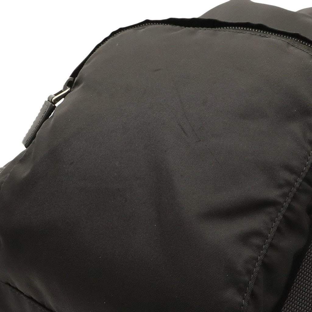 Prada Triangle Logo Backpack Shoulder Bag Nylon Leather Nero Black Silver — view 4