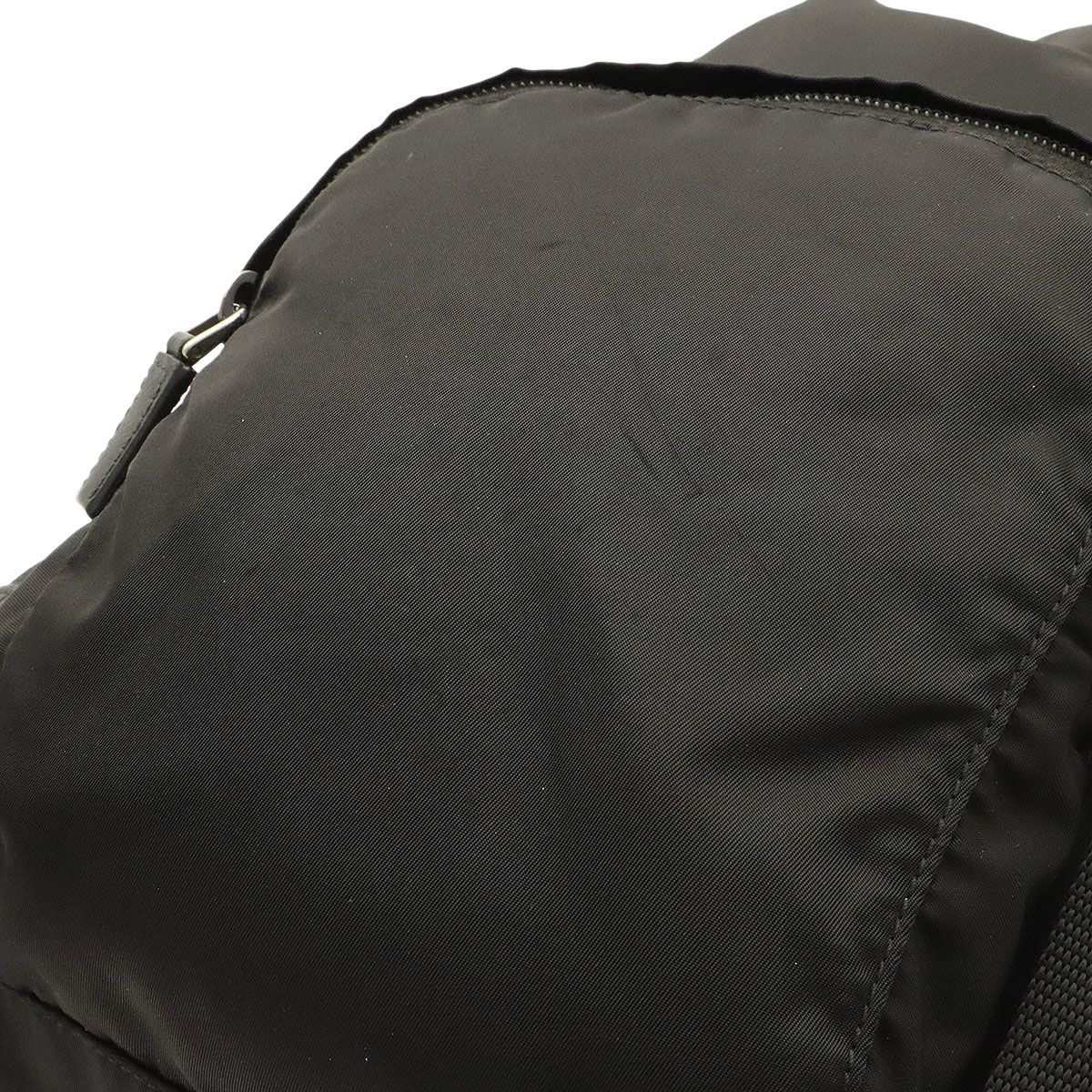 Prada Triangle Logo Backpack Shoulder Bag Nylon Leather Nero Black Silver — view 4