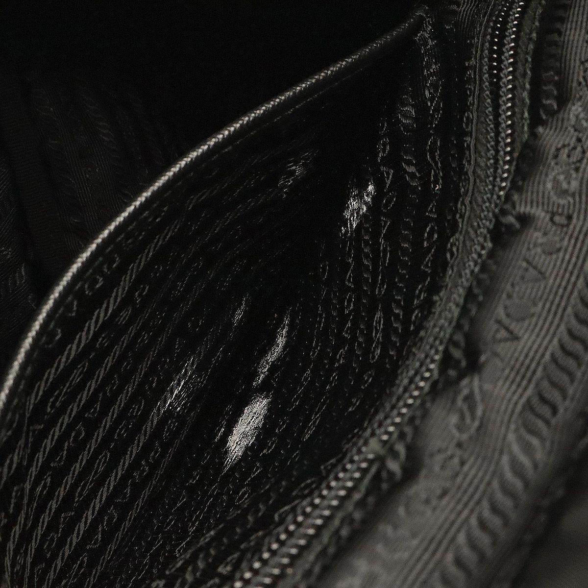 Prada Triangle Logo Backpack Shoulder Bag Nylon Leather Nero Black Silver — view 7