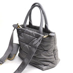 Prada Re-Nylon Padded Tote Shoulder Bag Gray — view 2