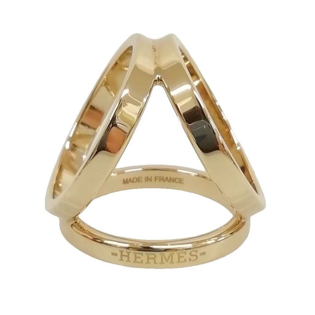 Hermes Trio Scarf Ring Closure Gold Colored