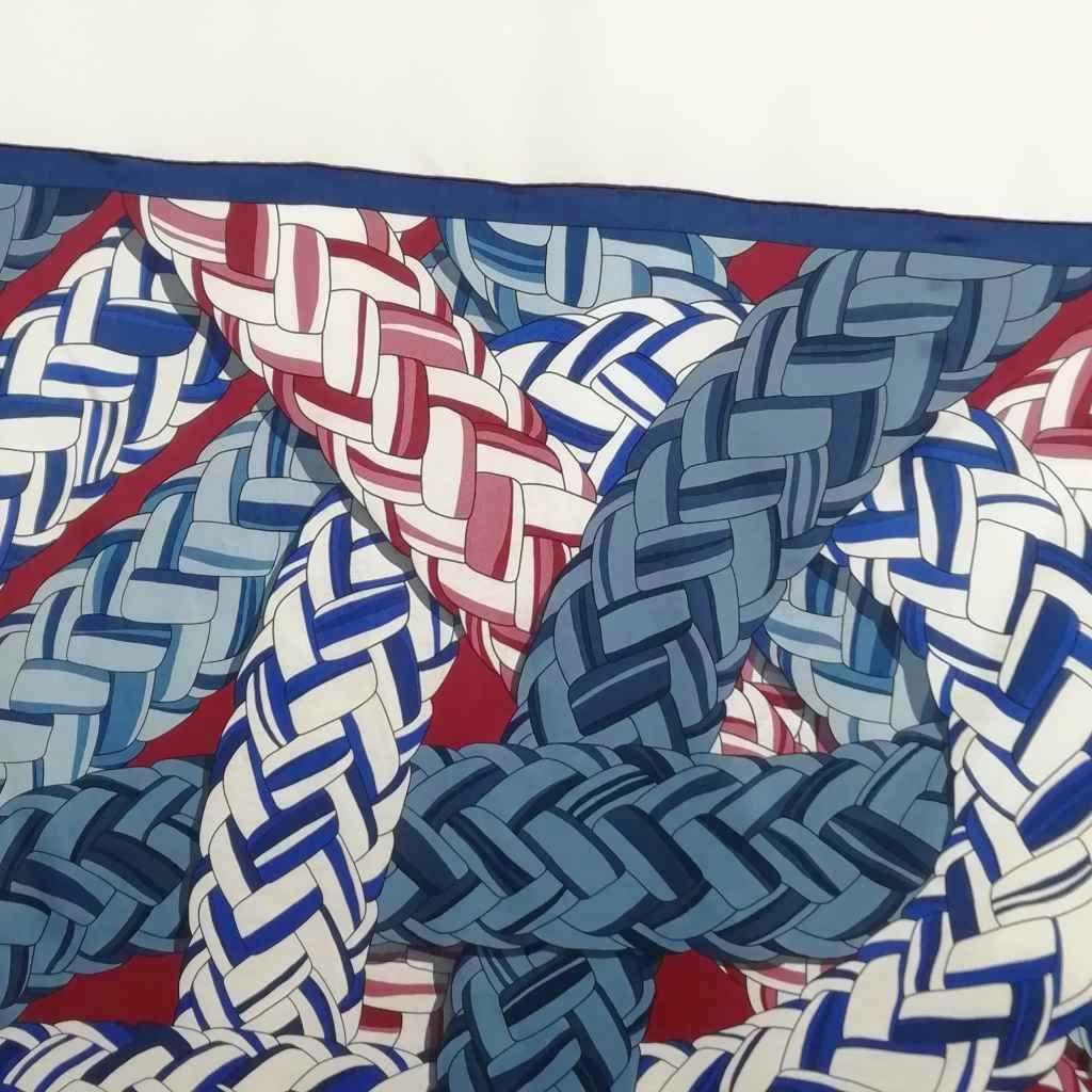 Hermes Carrick Bend Carre H Silk Large Scarf Navy — view 2
