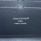 Louis Vuitton Zip Around Wallet Zippy Horizontal Taiga Leather Noir Black — view 7