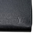 Louis Vuitton Zip Around Wallet Zippy Horizontal Taiga Leather Noir Black — view 8