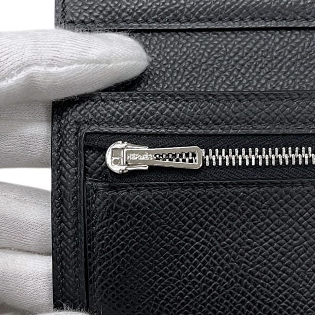 Hermes Trifold Wallet Bearn Combine Epsom Noir Black P Compact — view 4