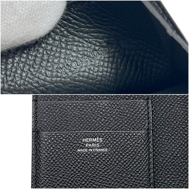 Hermes Trifold Wallet Bearn Combine Epsom Noir Black P Compact — view 3