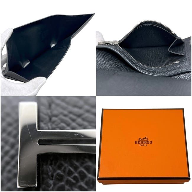 Hermes Trifold Wallet Bearn Combine Epsom Noir Black P Compact — view 6