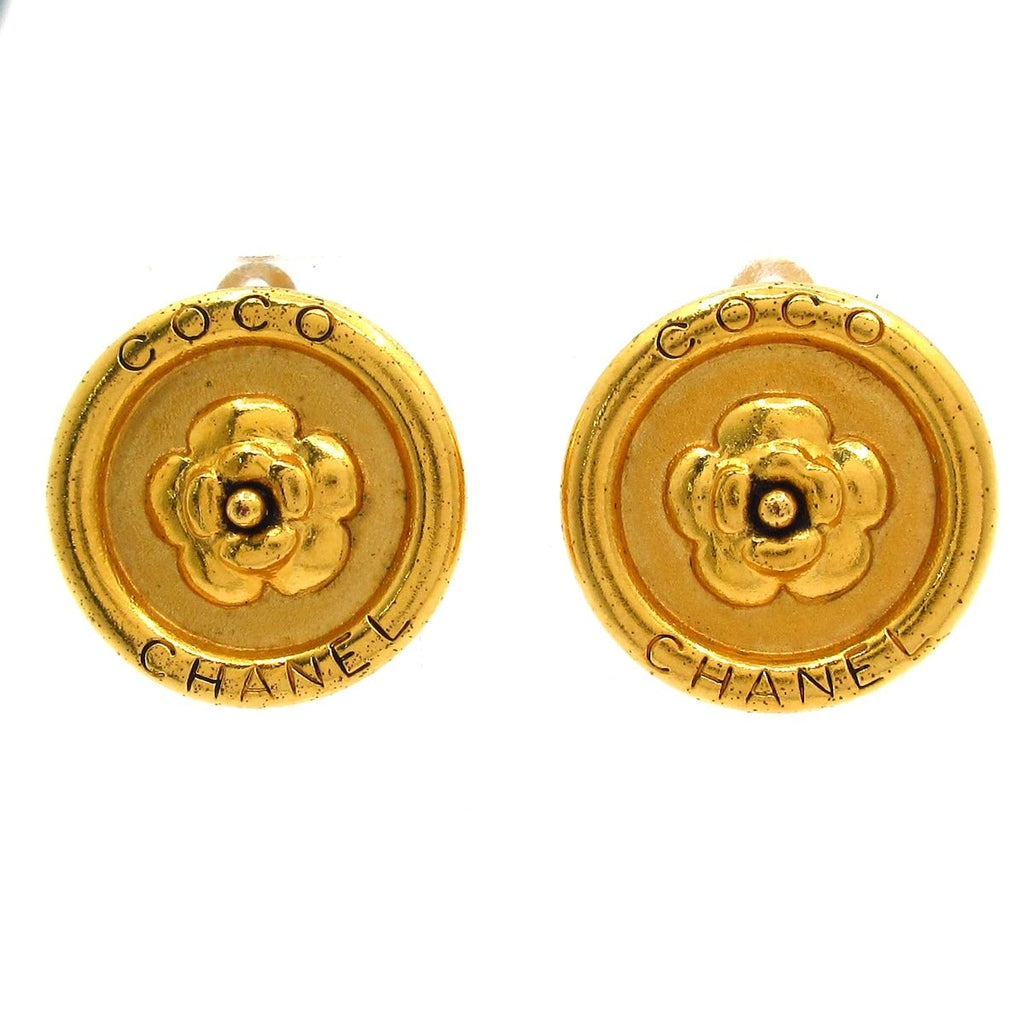 Chanel Earrings Camellia Gold