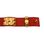 Hermes Collier de Chien L Bracelet Bangle Leather Red Vuitton — view 8
