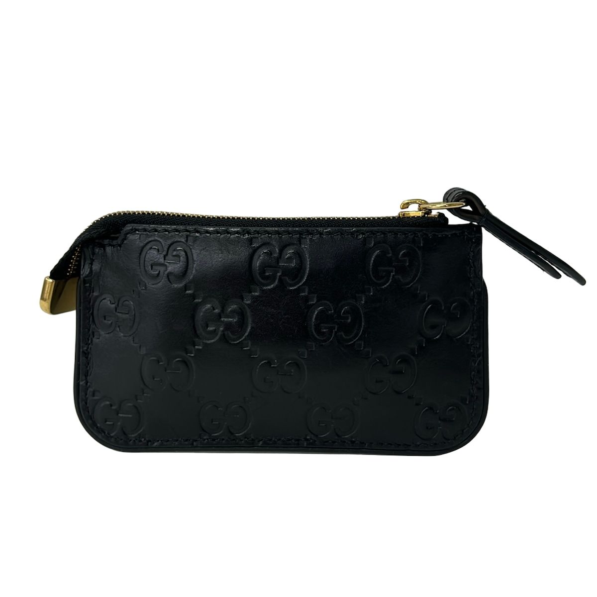 Gucci Coin Purse Guccissima Line Black with Key Ring Leather — view 2