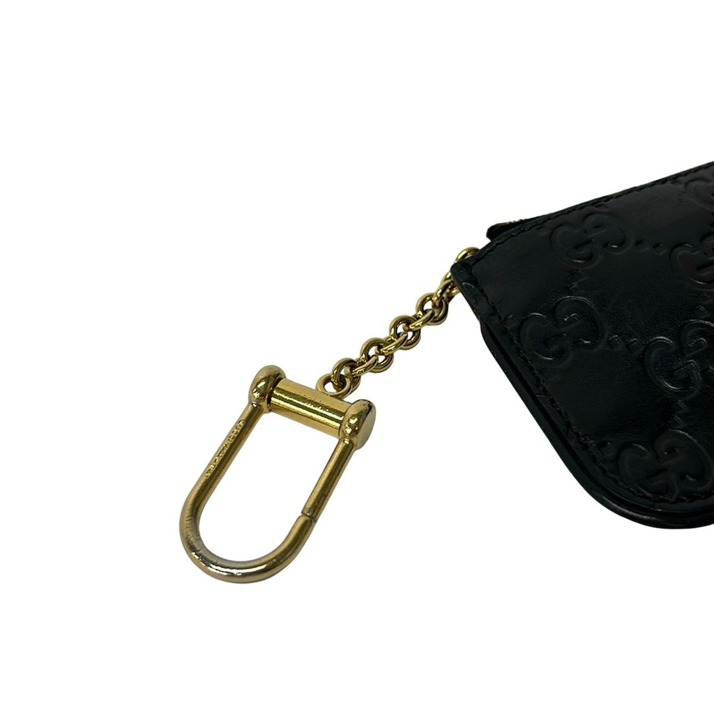 Gucci Coin Purse Guccissima Line Black with Key Ring Leather — view 6