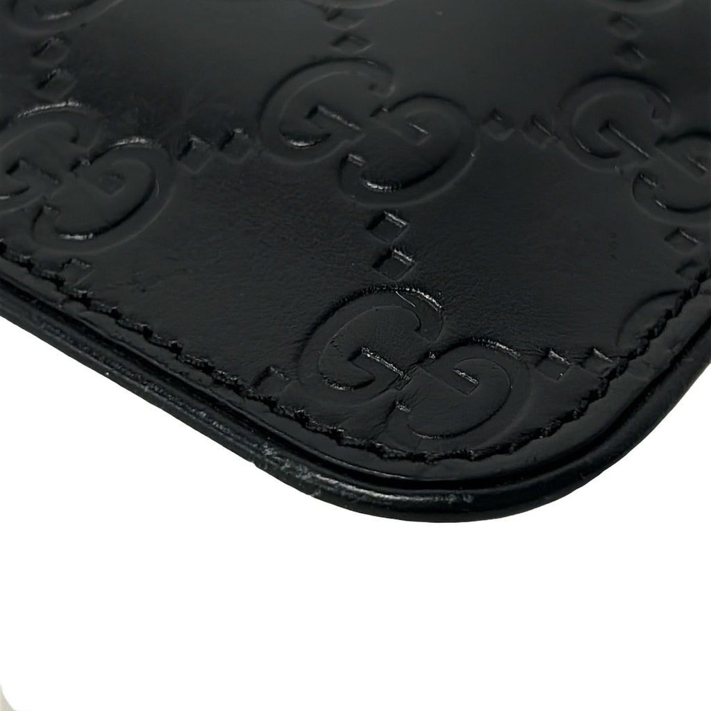 Gucci Coin Purse Guccissima Line Black with Key Ring Leather — view 7