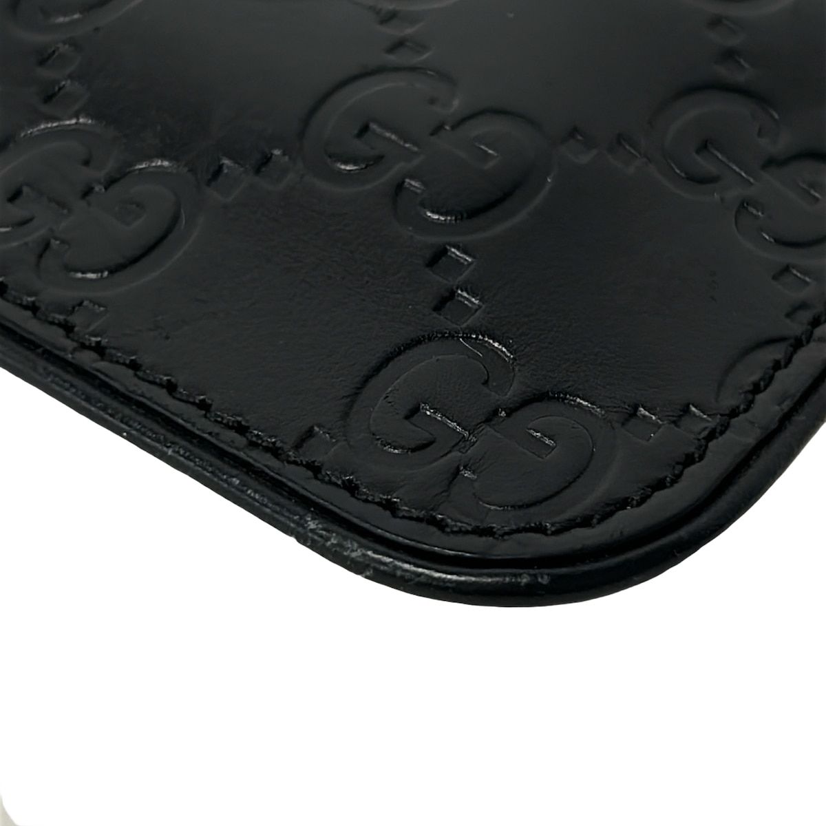 Gucci Coin Purse Guccissima Line Black with Key Ring Leather — view 7