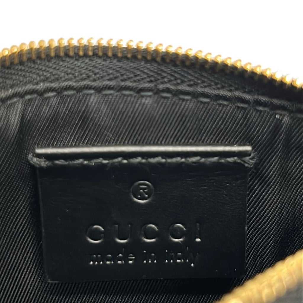 Gucci Coin Purse Guccissima Line Black with Key Ring Leather — view 4
