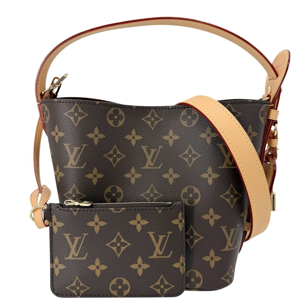 Louis Vuitton 2-Way All in BB Shoulder Bag Crossbody Monogram Canvas Brown Gold