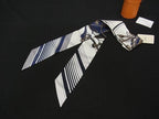 Hermes Ex-Libris Ex-Twilly Silk Ribbon Scarf White Multicolor