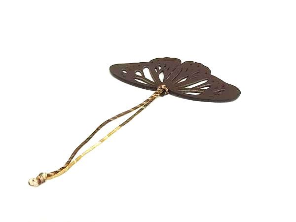 Hermes Petit H Butterfly Bag Charm Key Holder Charcoal Black Brown — view 2