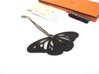 Hermes Petit H Butterfly Bag Charm Key Holder Charcoal Black Brown