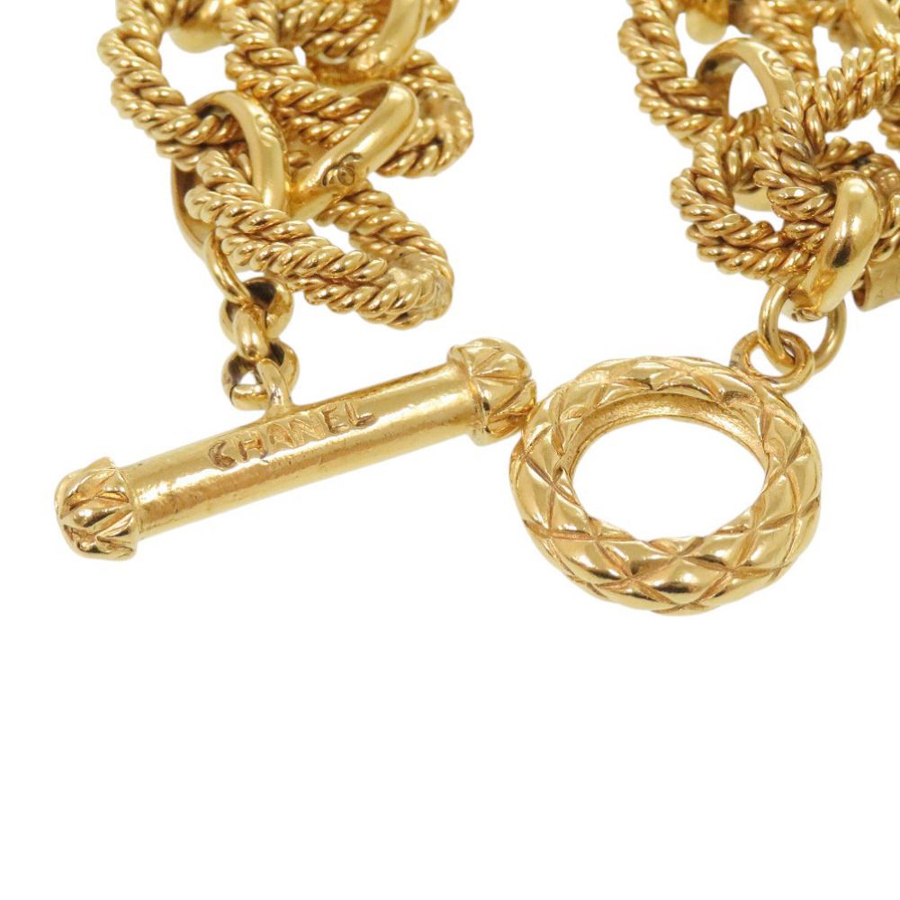 Chanel CC Logo Sun Motif Gold Plated Bracelet — view 5