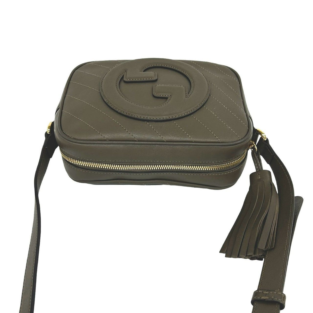 Gucci Blondie Interlocking G Tassel Leather Shoulder Bag Pochette Brown — view 4