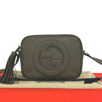 Gucci Blondie Interlocking G Tassel Leather Shoulder Bag Pochette Brown