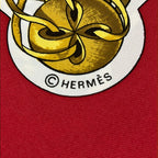 Hermes Scarf Carre 90 Red White Multi les Robes — view 2