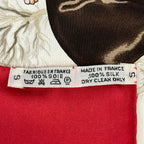 Hermes Scarf Carre 90 Red White Multi les Robes — view 3