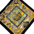 Hermes Scarf Carre 90 Black Yellow Multi Au Son du