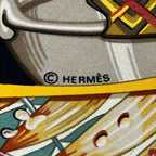 Hermes Scarf Carre 90 Black Yellow Multi Au Son du — view 2