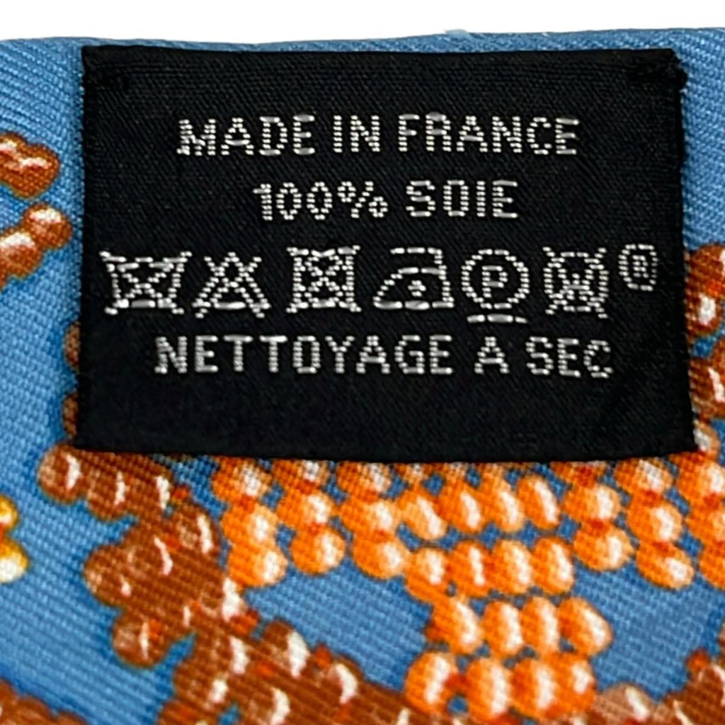 Hermes Scarf Twilly Light Blue Orange Multi Ribbon — view 3
