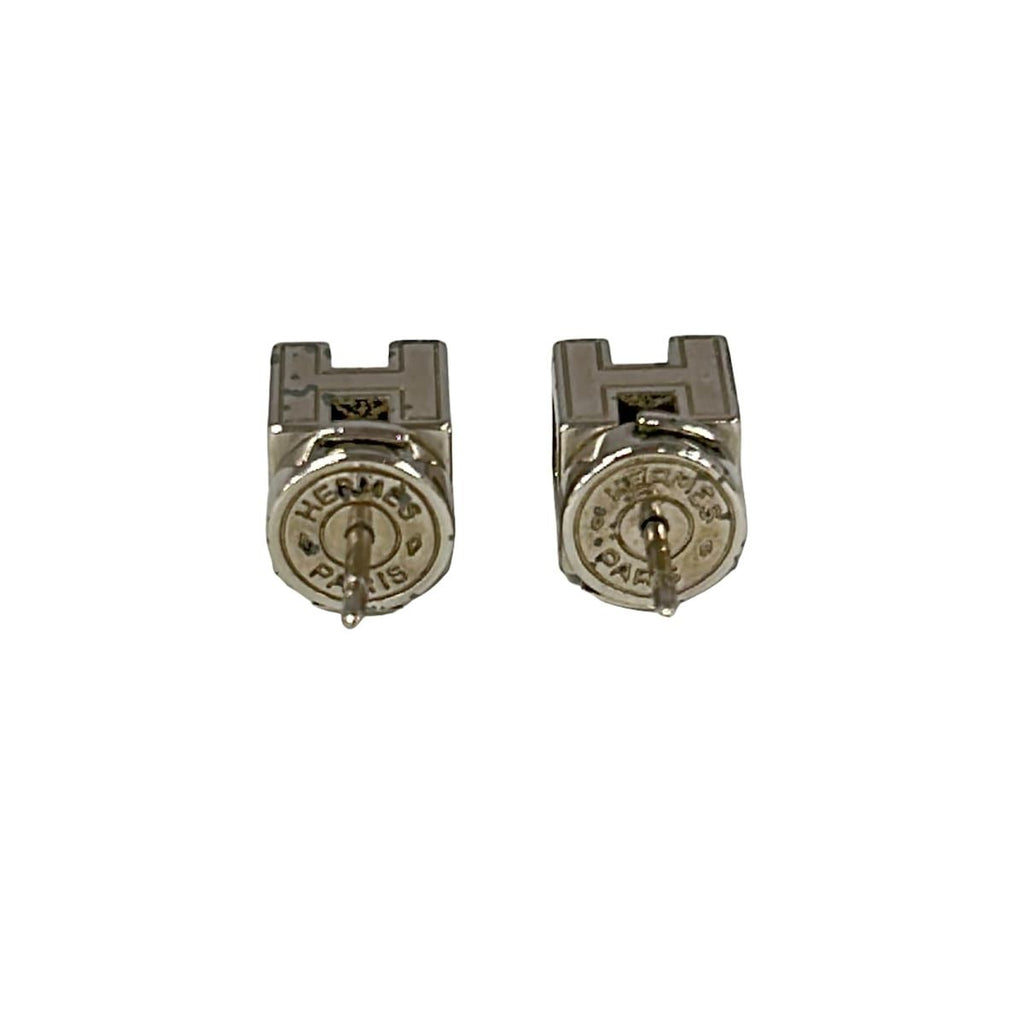 Hermes Earrings Cage D'h Silver Pink — view 2
