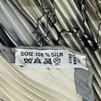 Hermes Scarf Pleats Carre Ivory Blue Multi Rythmes du Monde Silk — view 3