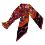 Hermes Scarf Twilly Orange Red Multi Ribbon
