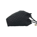 Gucci GG Canvas Pattern Leather Drawstring Shoulder Bag Tote Black — view 6